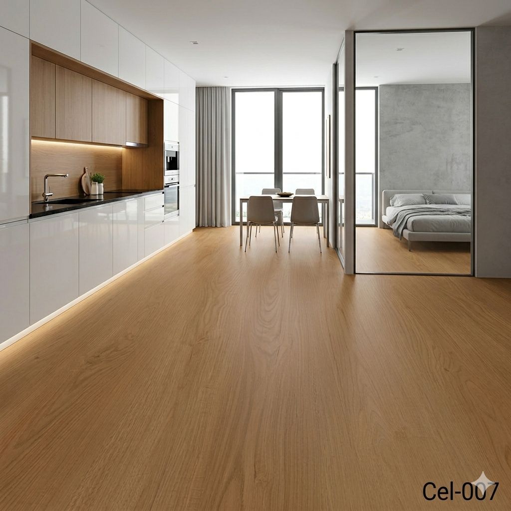 Δάπεδο Βινυλικό SPC CEL-007 Golden Oak 5+1mm - Image 2